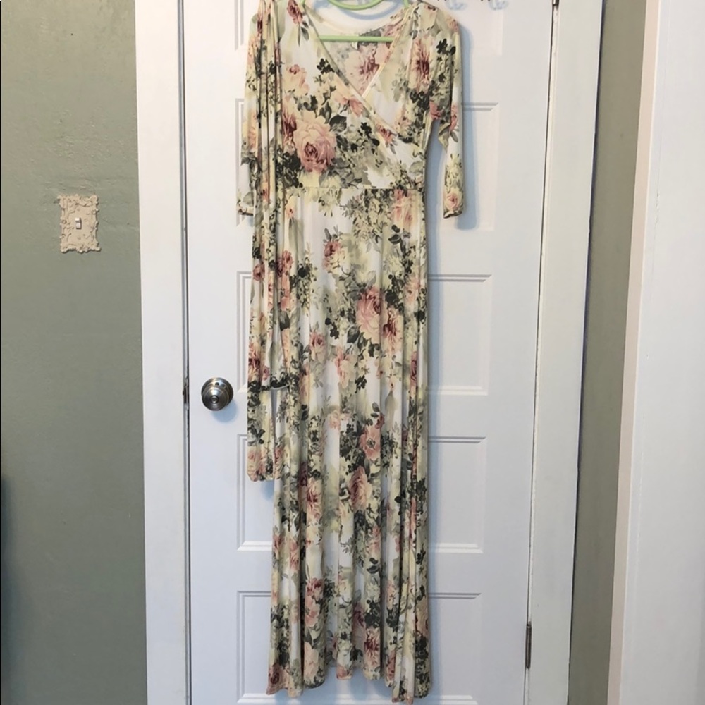Pink Blush Floral Maternity Dress